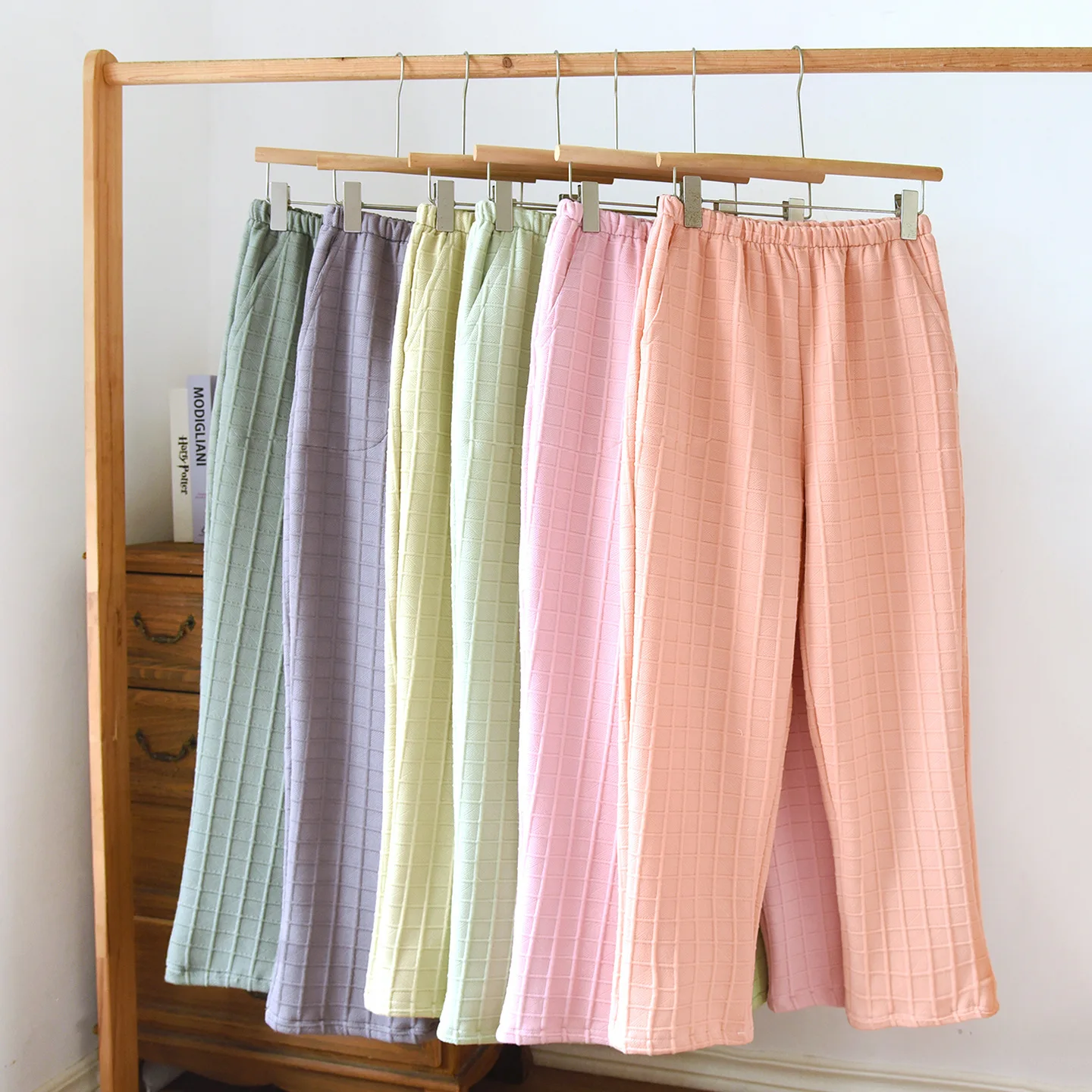 

Air Cotton Women's Pants For Home Pyjama Bottoms Autumn Winter New Plaid Pajamas Pants Woman Sleepwear Lounge Wear