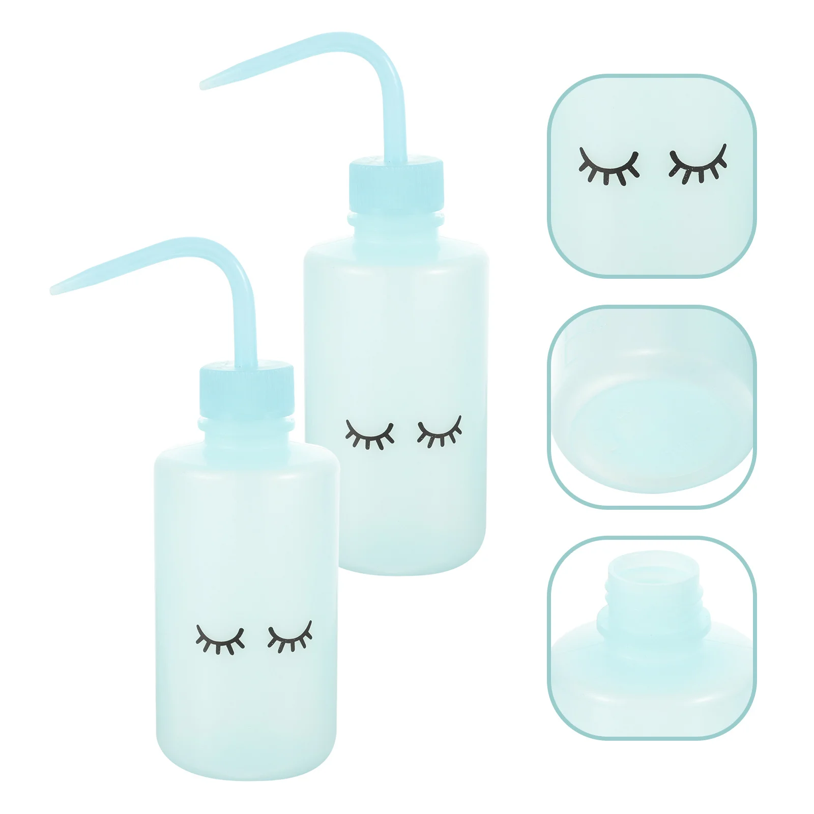 

4Pcs Eyelashes Washing Bend Mouth Bottles Portable Plastic Squeeze Bottles Practical for Cleaning Tattoo Labware and Gardening