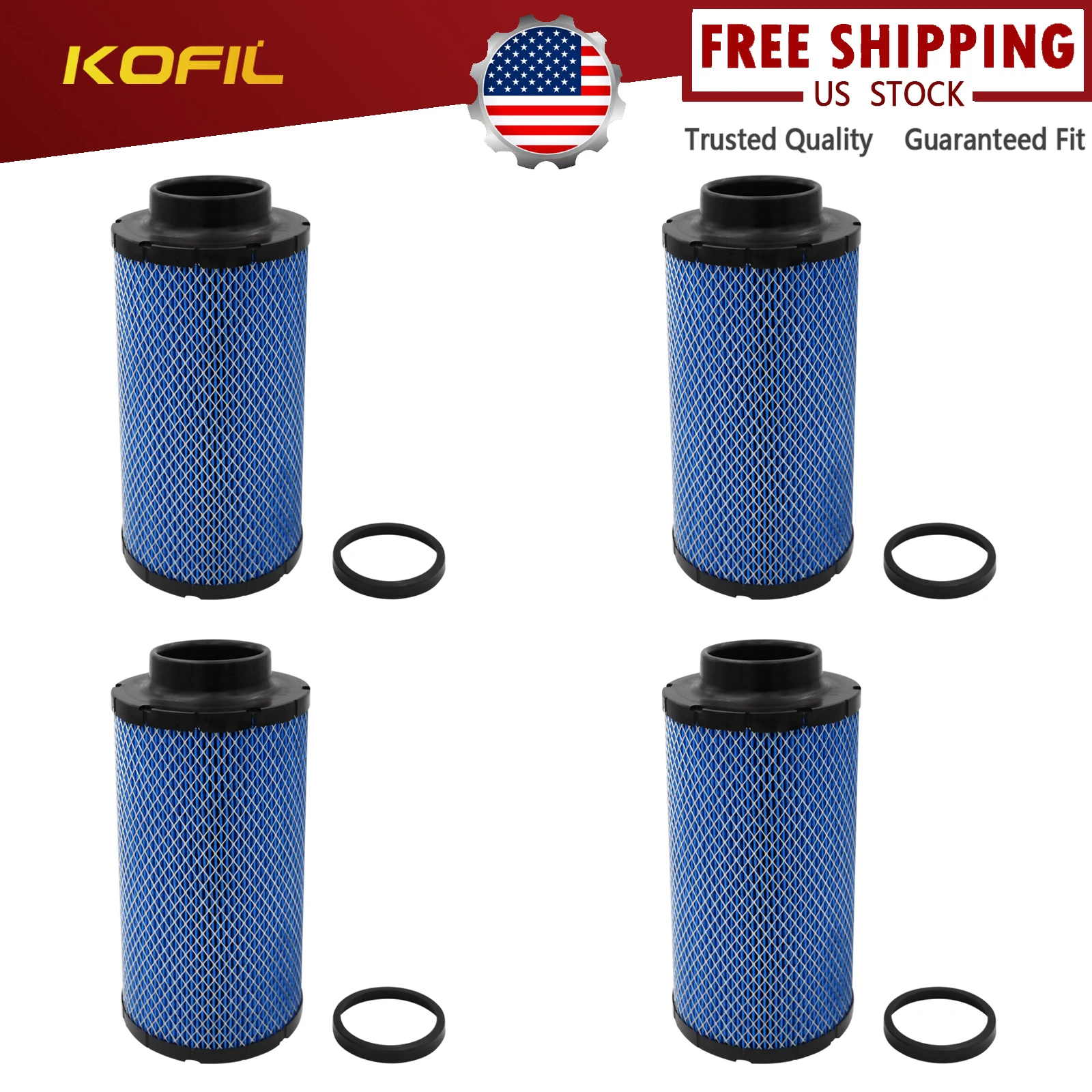 

4x 1241084 2882234 Air Filter for Polaris RZR 1000 XP XP4 / RZR Turbo S R Pro XP RS1 2014-2023