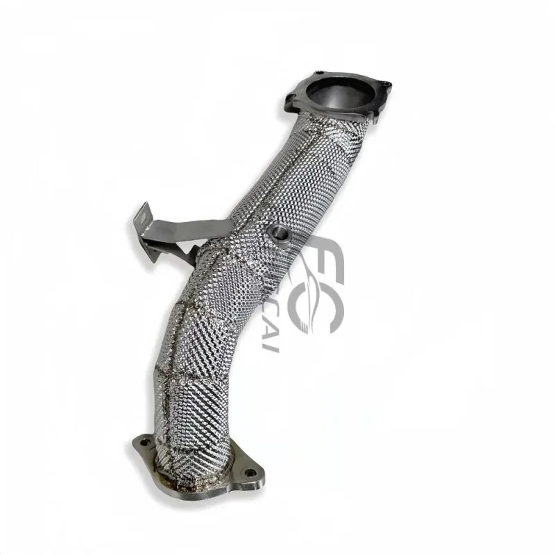 1.5mm Thick Smooth Finish SS304 Exhaust Downpipe Catalytic Converter for Alfa Romeo Stelvio 2.0T 2017-2019 Direct Fit Parts