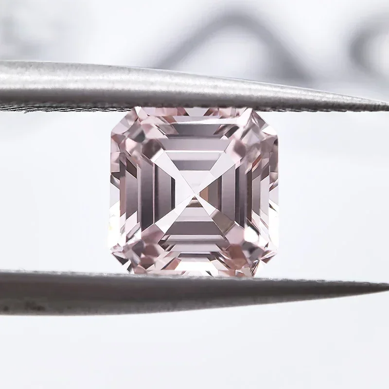 Lab Grown Sapphire VVS1 Asscher Cut Morgan Pink Charms Gemstone DIY Advanced Jewelry Making Materials Selectable AGLCertificate