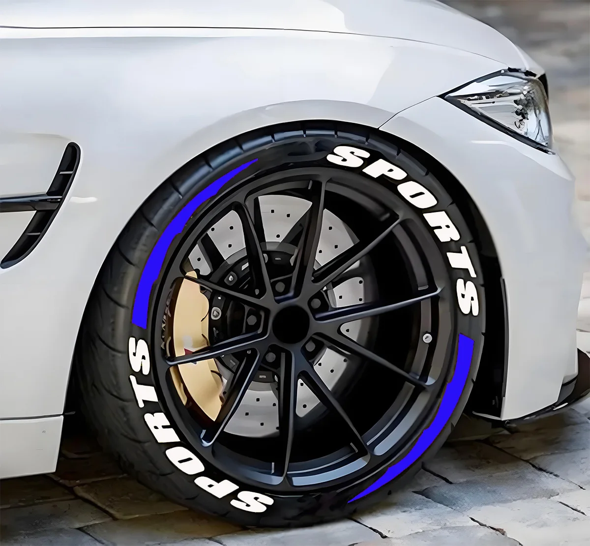 4/8pcs Car Tire Wheel Stickers Car Tuning Universal 3D Permanent PVC Joined Tire Decor Decals Car Tyre Personalized Stickers