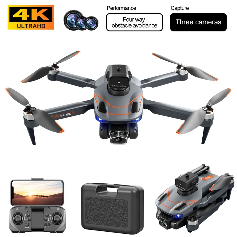 S115 Drone Brushless Motor with 4k HD Camera Aerial Photography Obstacle Avoidance Quadcopter Optical Flow Positioning RC UAV