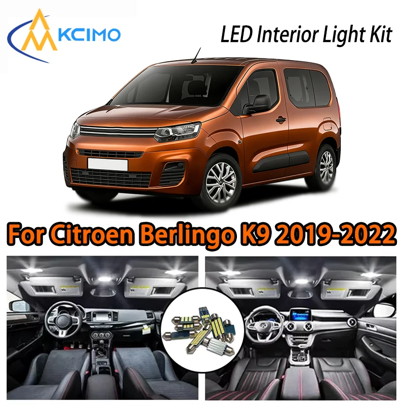 

Convenient LED Interior Lights For Citroen Berlingo K9 MK3 III 2019-2022, Two Colors Choice Super Bright Easy Install