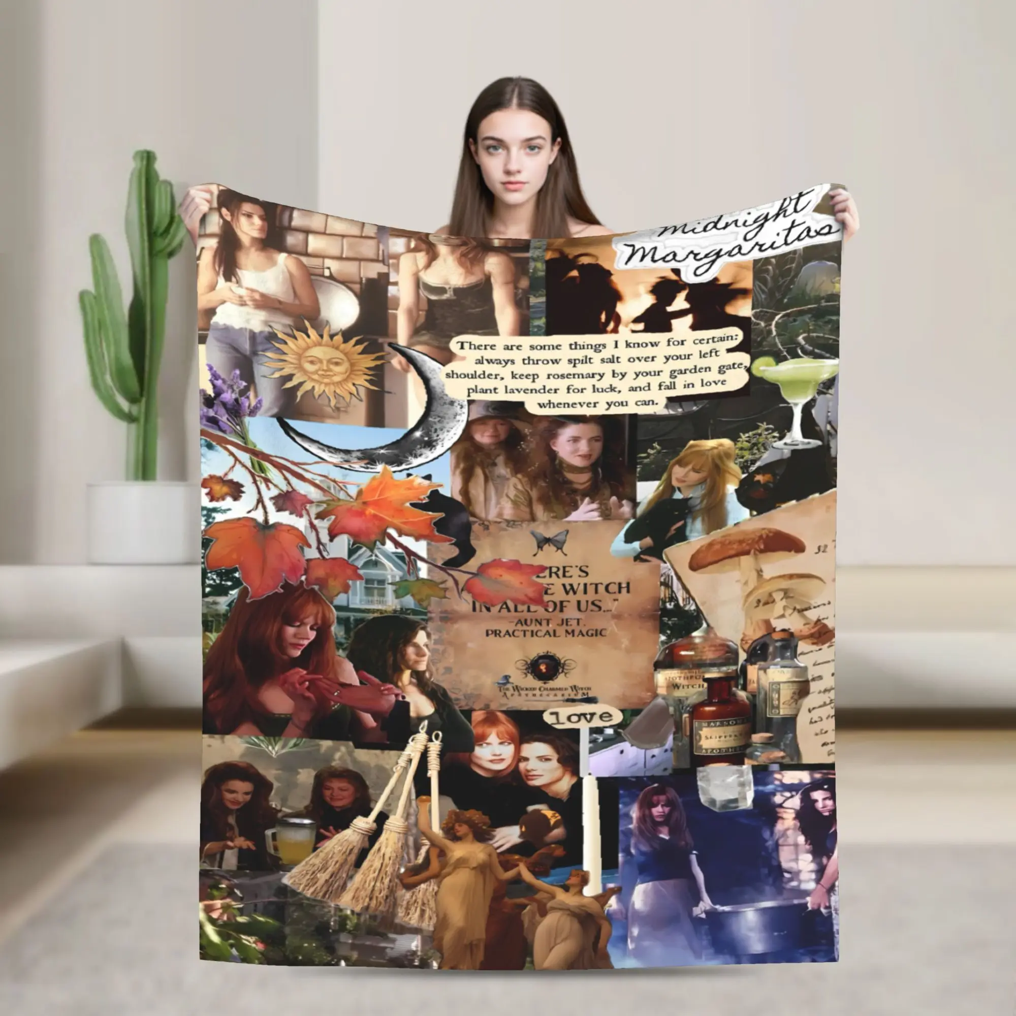 Practical Magic Pop Collage Art Flannel Blanket Winter  Soft Throw Blanket for Children Couch Chair Bedspread Sofa Bed Cover