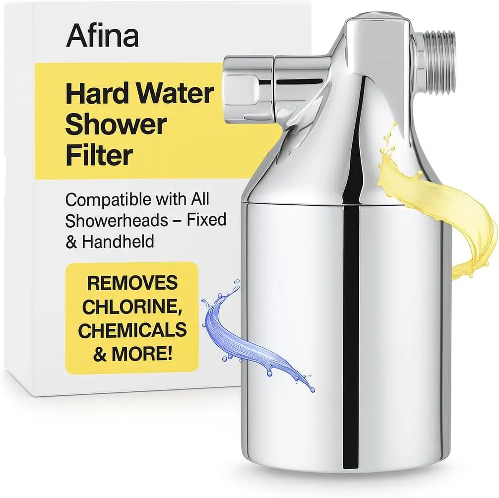 

Shower Filter for Hard Water - Removes 99% Chlorine & Heavy Metals - Improves Skin & Hair (Chrome)