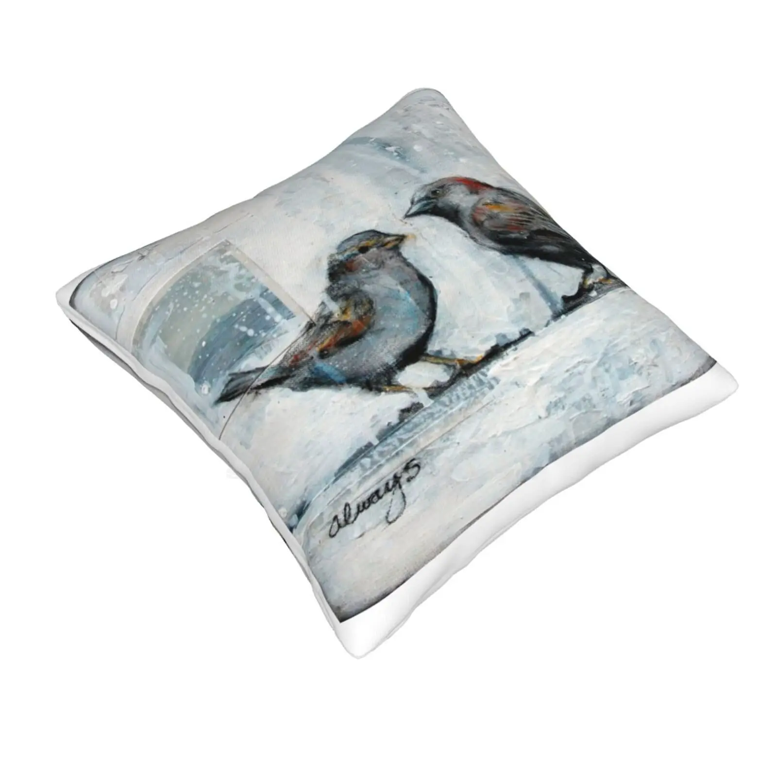 Always Soft Comfortable Pillowcase Always Birds Charcoal Chalk Pastel Love