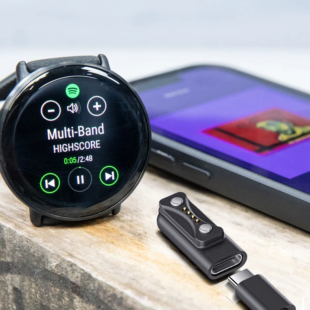 كابل شحن مغناطيسي من النوع C محول طاقة 90 درجة محول شحن لساعة Polar Pacer /Pacer Pro