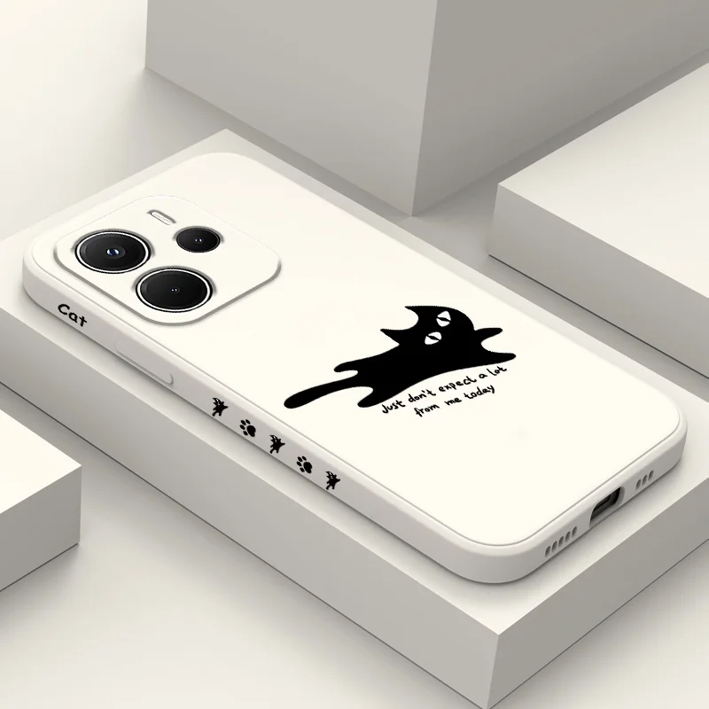 رمي القط قضية الهاتف ل Xiaomi Redmi ملاحظة 14 13 12 12S 11 11S 10 10S 9 9S 15 15C 14C برو زائد 4G 5G السائل غطاء سيليكون