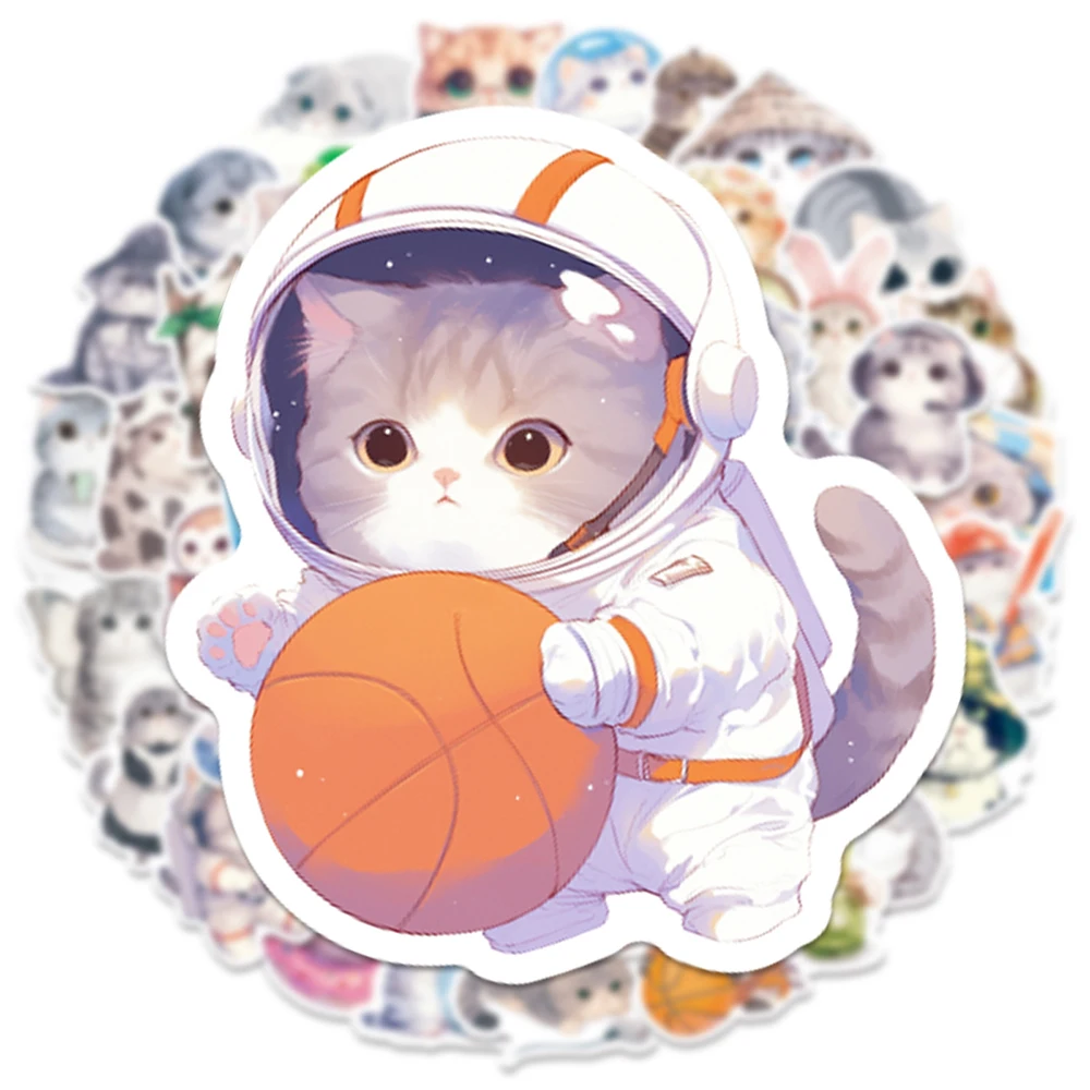 10/30/50 Stuks Leuke Cartoon Kat Graffiti Stickers Decals Diy Briefpapier Motorfiets Gitaar Laptop Kawaii Dier sticker Voor Kid Gift