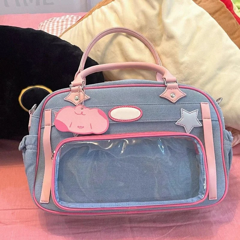 Torba Ita słodkie śliczne przezroczyste torby Crossbody dla nastoletnich dziewcząt 2024 Kawaii JK jednolity torba na ramię Bolsas Mujer Сумка