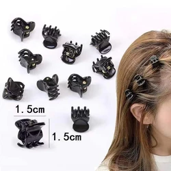 Pinzas para el pelo para niña y mujer, pinzas de plástico transparente, color negro y marrón, 1cm, 1,5 cm, 10-20 piezas, accesorios para el cabello