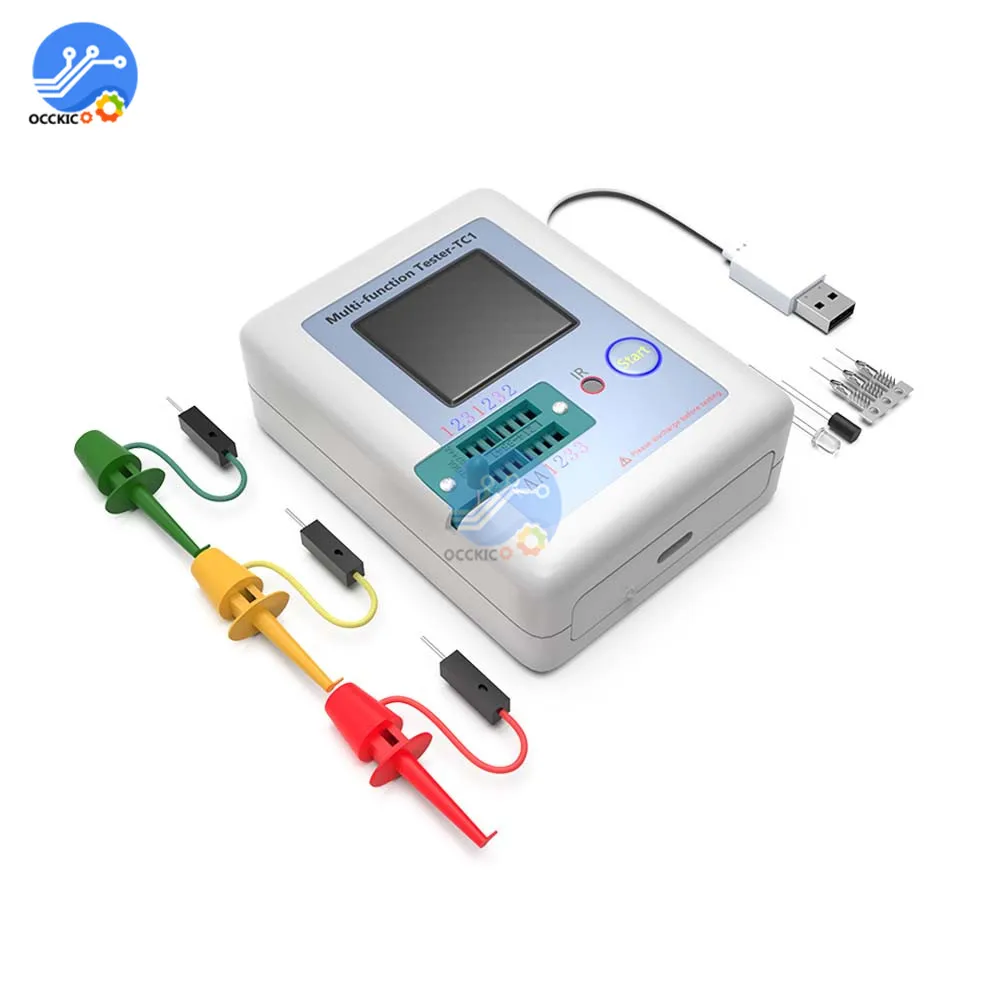 LCR-TC1 Transistor Tester 1.8 inch LCD Screen Colorful Display Multifunctional Meter TFT Backlight Transistor Tester Meter