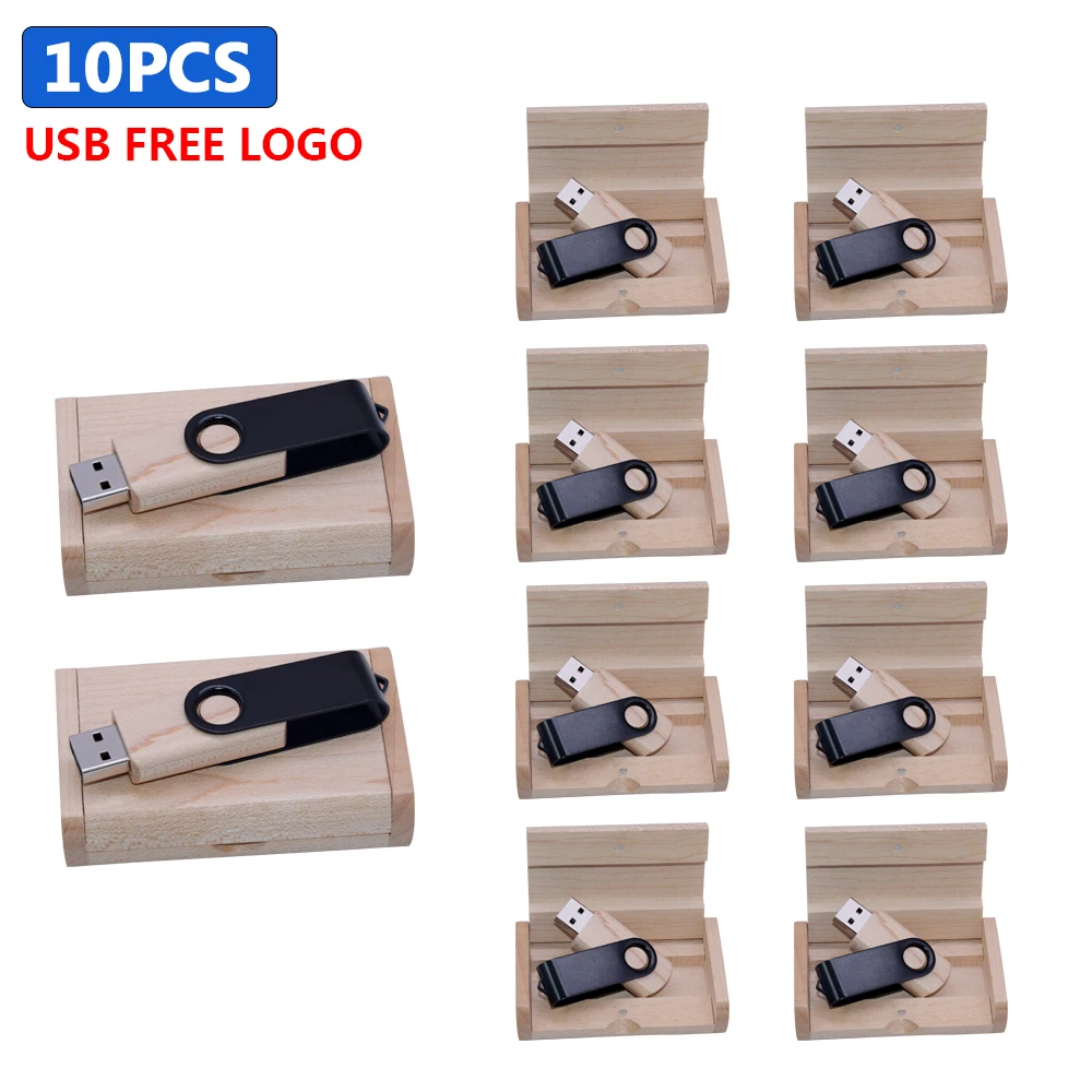 

10pcs Teacher Gift Pendrive Logo Customized Hot Selling Wooden & Metal USB 2.0 Flash Drive 8g 16g 32GB Memory Stick Pen Drive