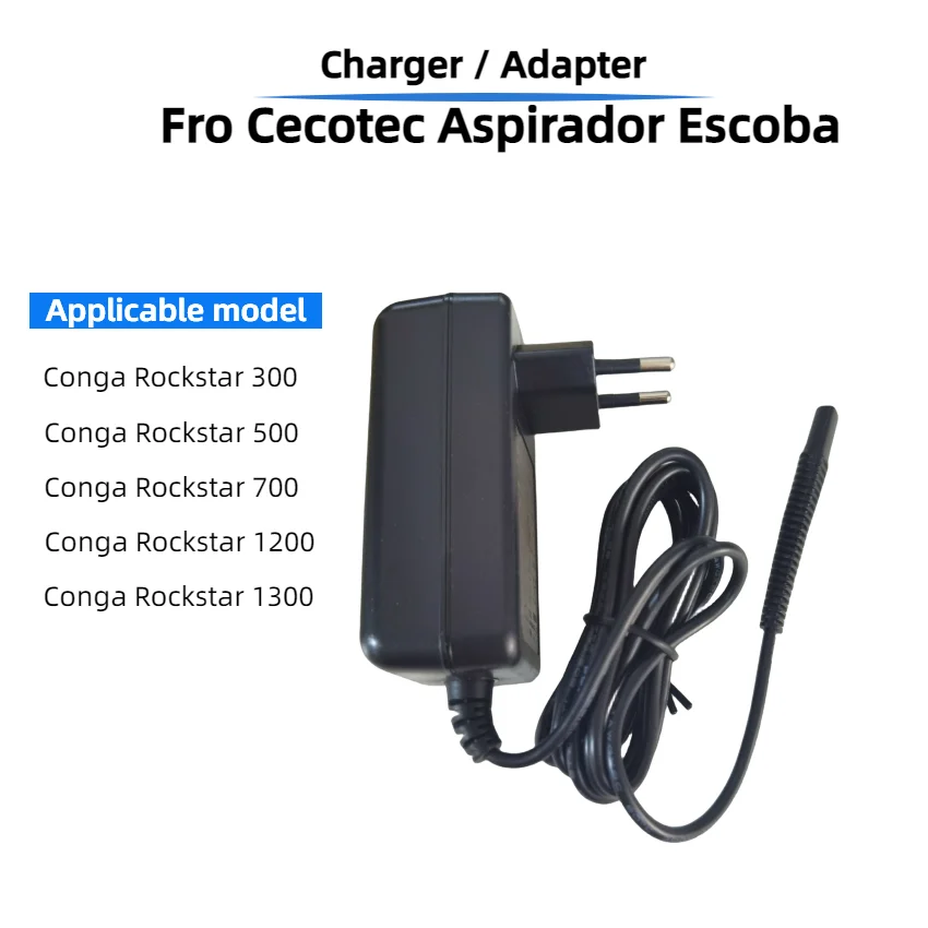 Charger For Cecotec Conga Rockstar 300X-Treme/500/700 Ultimate/1200/1300 Aspirador Escoba Parts Adapter Power Cord 30V 0.6A