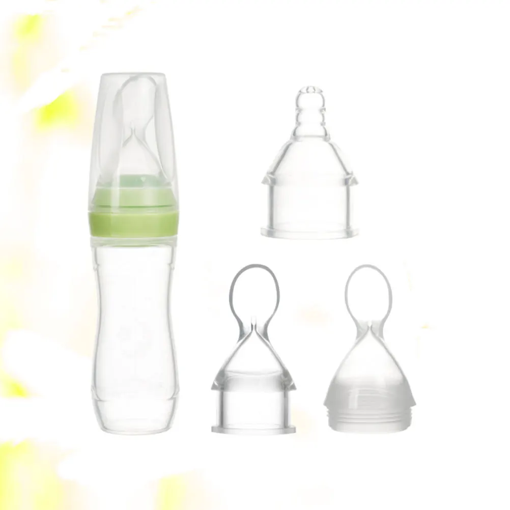 Biberon in silicone da 3 pezzi per neonati, latte, succo, medicina, uso da viaggio, leggero, portatile, morbido