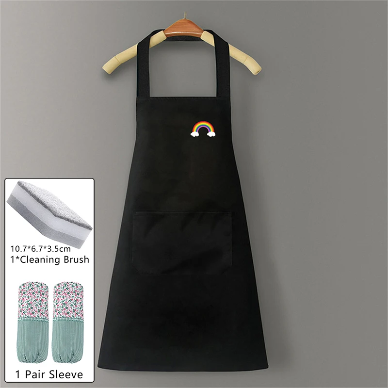 Cute Apron with Handy Wipe Waterproof Oil-proof Cactus Fruit Waist Apron for Men Women Kitchen Cooking