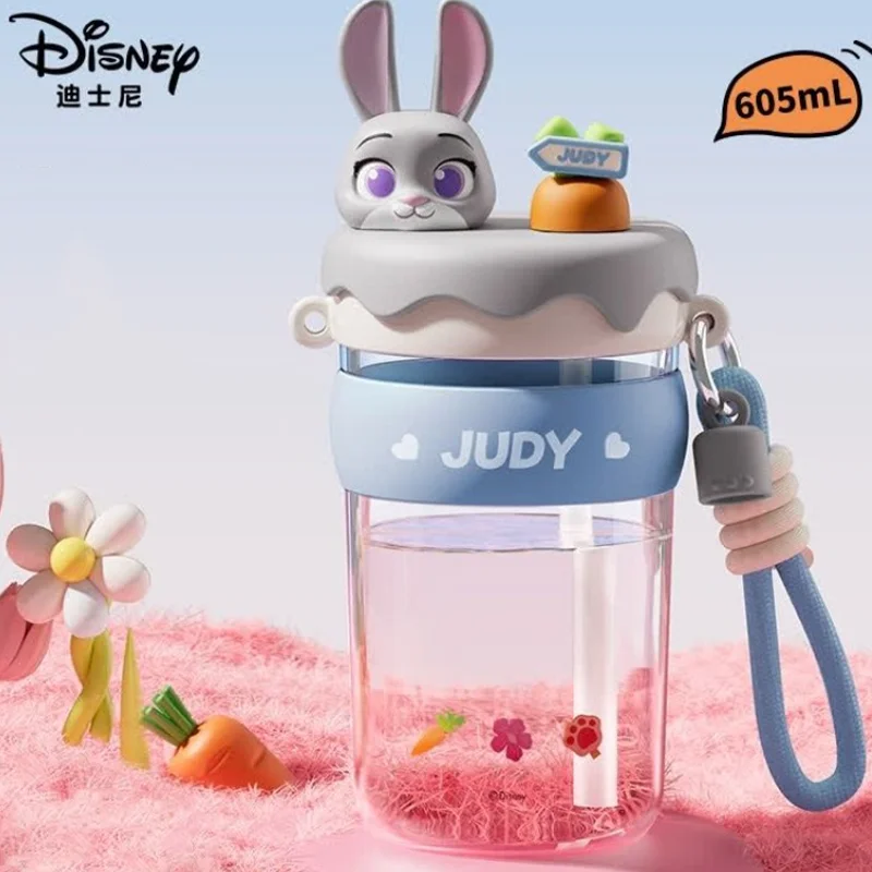 

Disney Kawaii Zootopia Judy Hopps милая пластиковая чашка для воды большой емкости аниме мультфильм соломенная чашка детский праздничный подарок