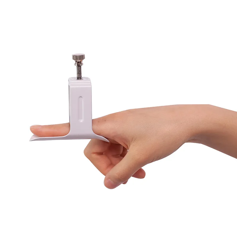 Finger joint straightener, finger bending straightener, screw to adjust the pressure, finger fixing rehab