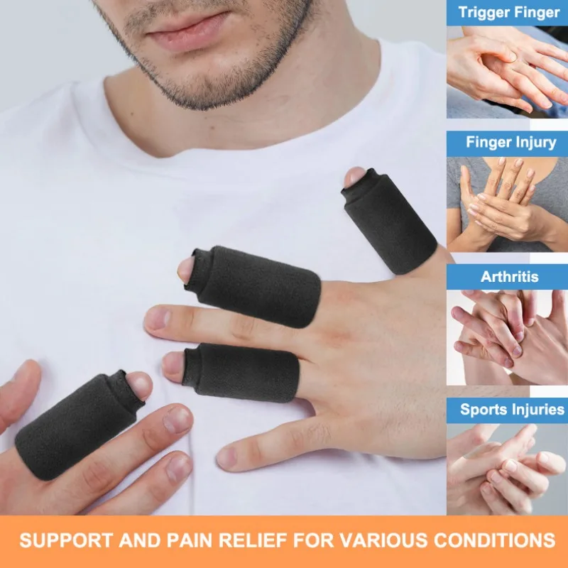 Finger Ice Sleeves Cover Trigger Finger Splint Finger Protect Cover riutilizzabile Hand Ice Pack Solid Heat Cold Compression Sleeves