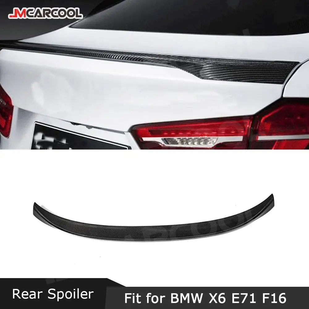 Carbon Fiber Rear Trunk Lip Spoiler FRP Prime Bumper Wings For BMW X6 E71 F16 2008-2018 MP Style Car Boot External Decoration