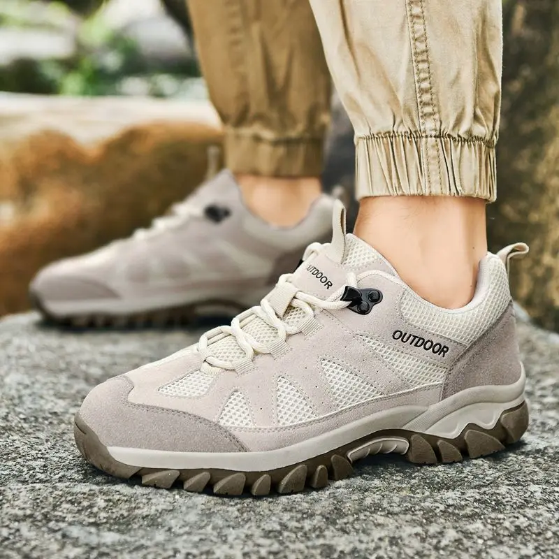 

Men's Mesh Outdoor Hiking Shoes Travel Breathable Single Shoes Non-slip Athletic Casual Shoes
