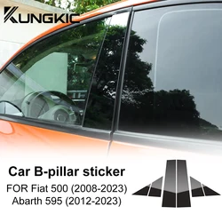 Car Window Door Column A B Pillar Post Trim Cover For Fiat 500 08-23 Abarth 595 2012-2023 Glossy Black PC Stickers Accessories