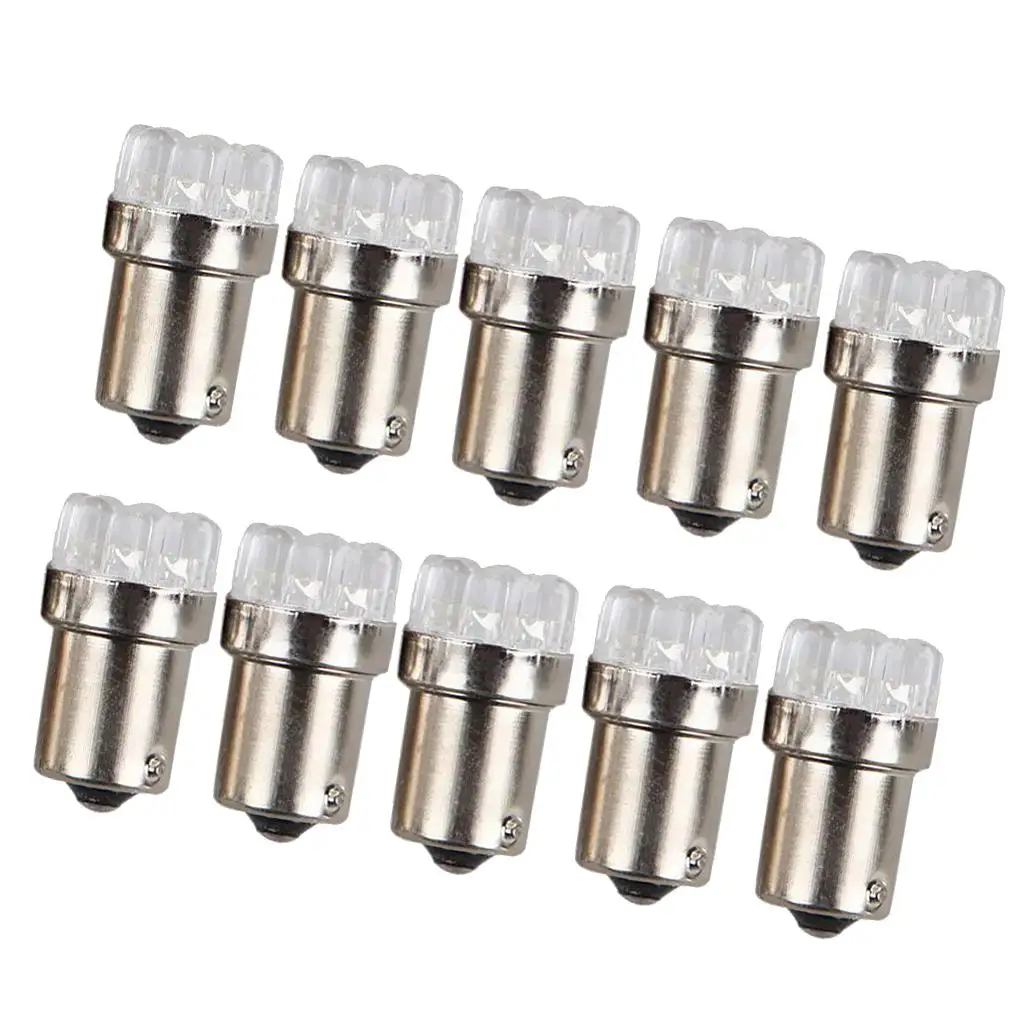 LED Light Bulb 1156 BA15S White SMD Lamp Turn Signal Tail Brake Parking Car Leds DC 12V Set of 10