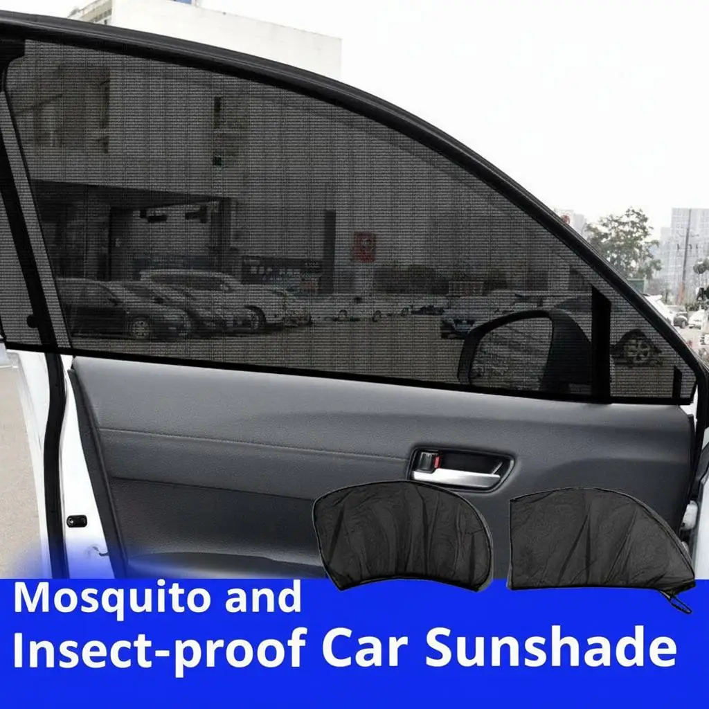 

2/4pcs Anti-mosquito Car Curtains Sunshade Universal Mesh Side Window Sunshade Sunscreen Privacy Protection Mesh Screen