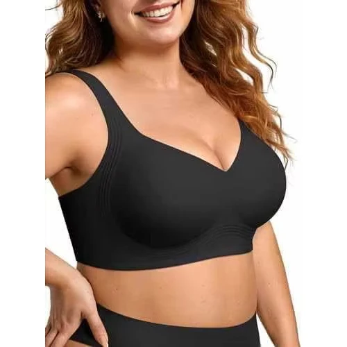 Dames Jelly Plus Size Naadloze en Draadloze BH Ondersteunende Volle Cup Zacht Comfortabel en Ademend Draadloze BH Push-up BH