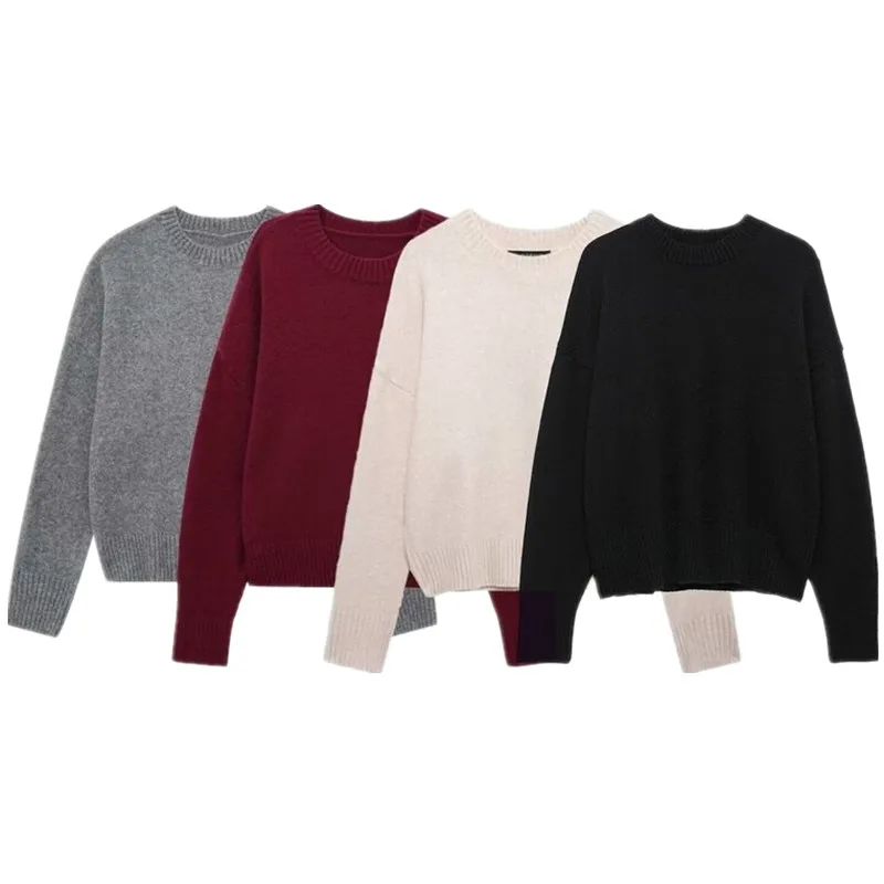 

Soft Knitted Long Sve round Ne Women's Sweater Winter New Sle Versatile Slimming Commute Sle ort Length Other Mate...