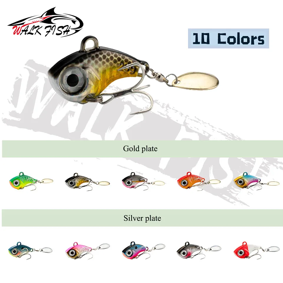 WALK FISH 10g 20g 30g VIB Tail Spinning Balance Rotating Metal Jig Vibration Bait Spinner Spoon New Fishing Tackle Sinking Lure image 3