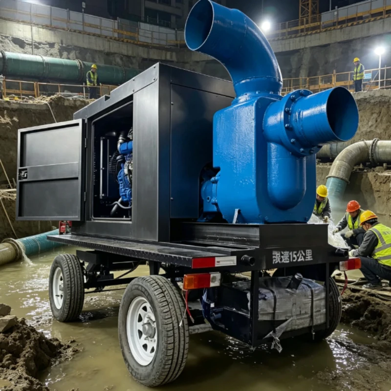High Output Flood Control Pump Truck Self Priming Water Suction Pump Mobile For Drainage Flood Control Engineering