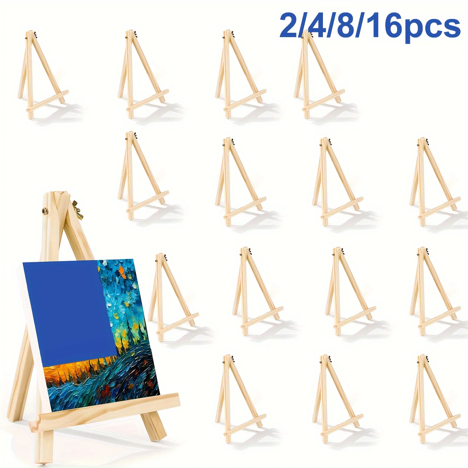 16/8/4/2 Pack 9-Zoll-Staffelei aus Holz, Staffelei-Ständer zum Malen von Leinwand, Kunst und Handwerk, Stativ, Mal-Party-Staffelei, Tischschmerzen