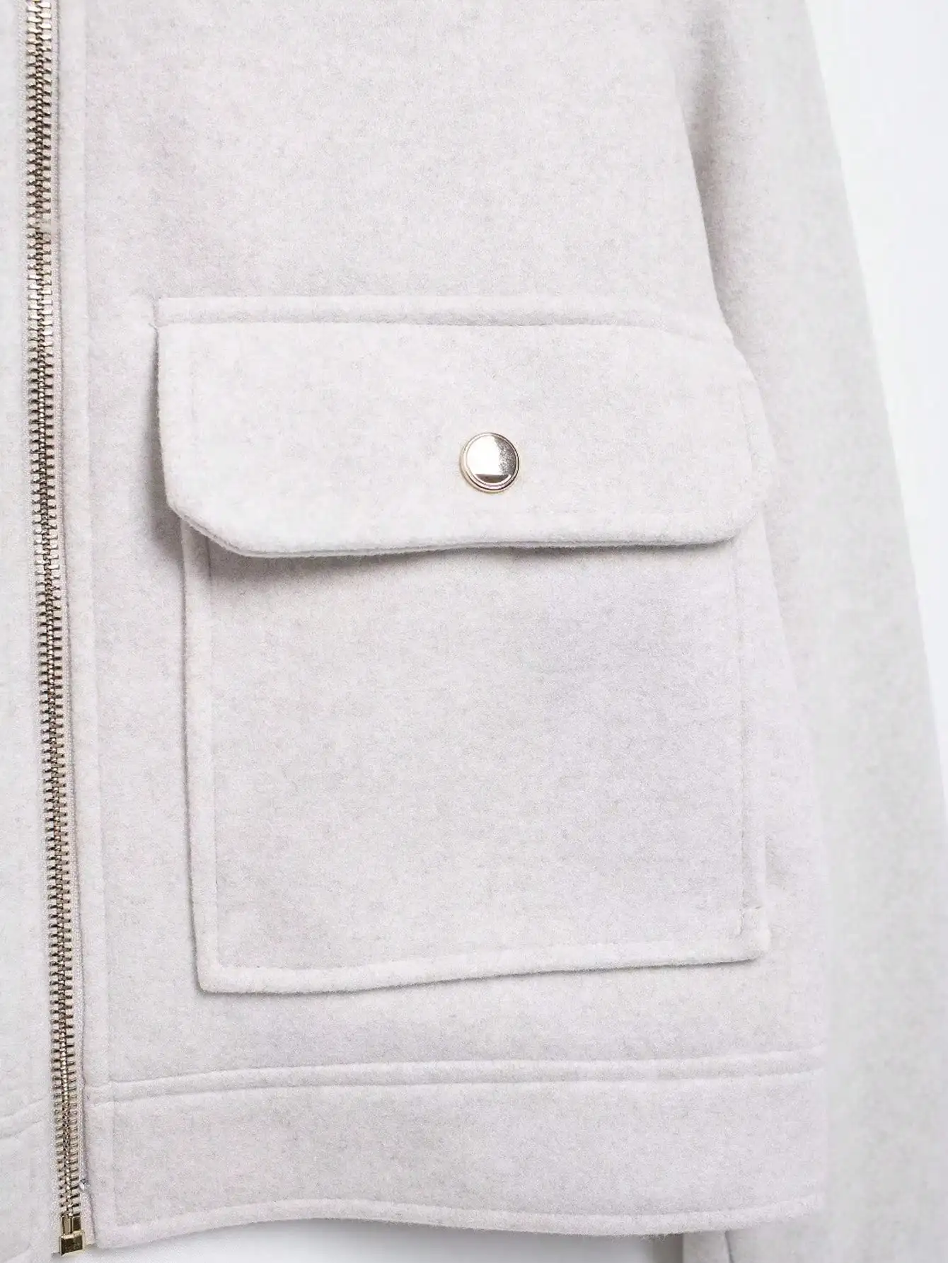 HH Damen Slim-Fit Jacke mit Revers und Reißverschlusstaschen, Langarm-Jacken, Modische High-Street Casual Hochzeits-Party Urlaub Cropped Mantel – Detail 5