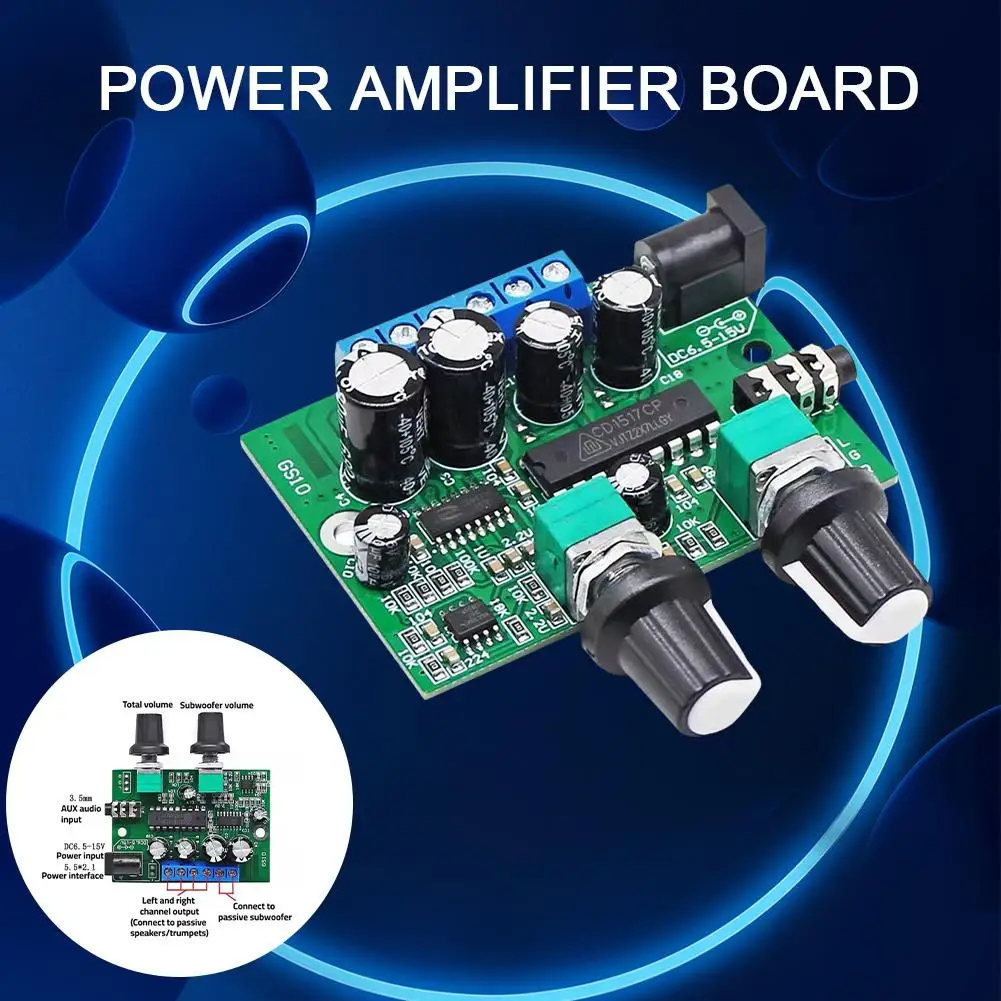 TDA1517P 2.1 Super Bass Mini Micro 3 CH Power Amplifier Board 6W+6W+25W HIFI Class D Digital Power Amplifier Module