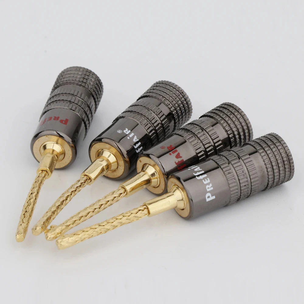 BA1485 High Quality Gold Plated Braided Type Banana Plug for DIY HiFi Audio Power Amplifier Speaker Cable Connector