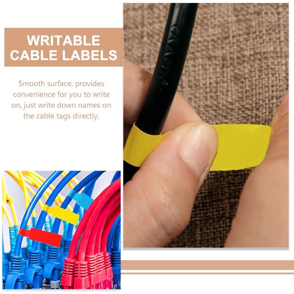 

24PCS Colored Cable Labels Multicolor Wire Tags Adhesive Markers Cord Labels for Electronics Writeable Waterproof Home