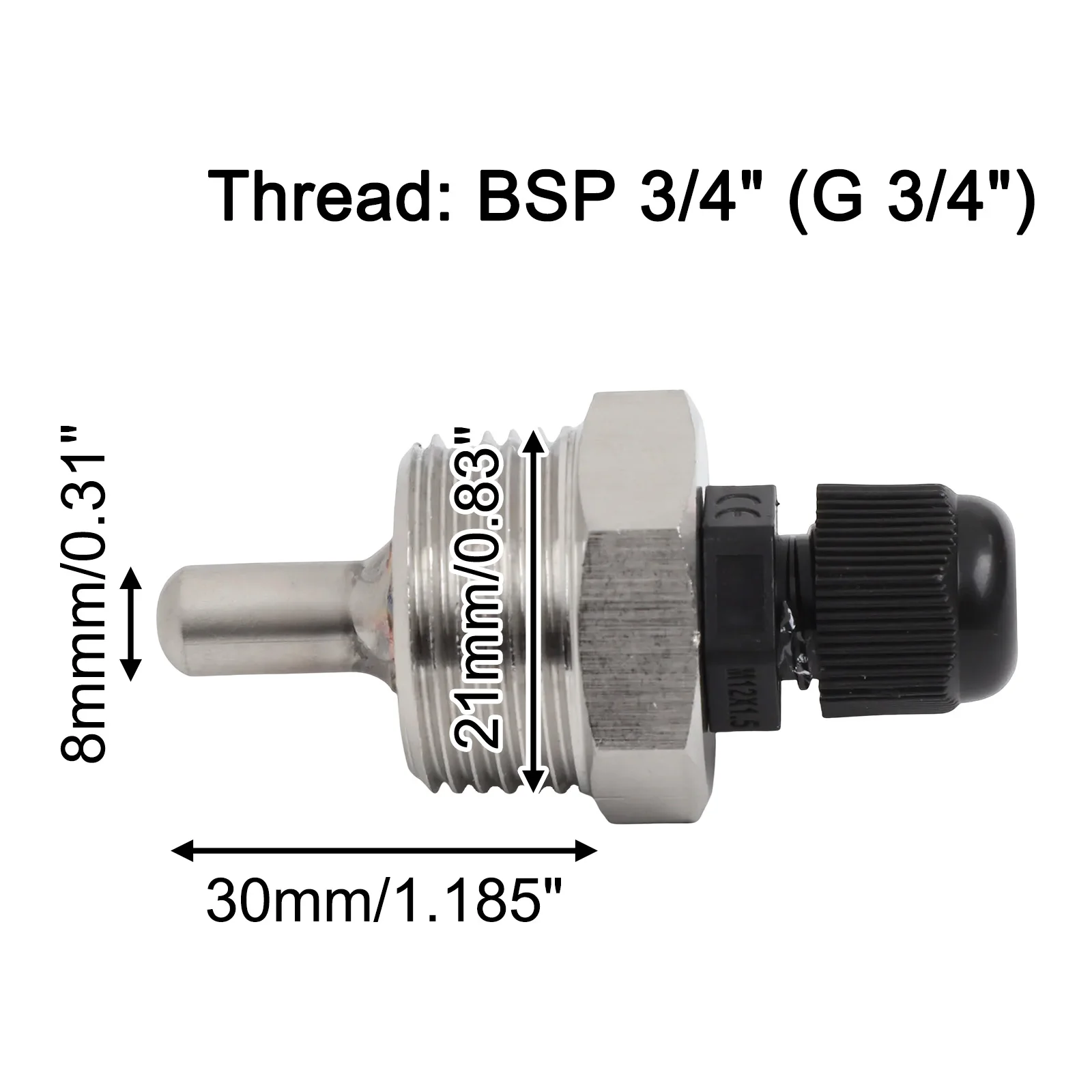 30-150mm thermowell 304 aço inoxidável 1/2 para rosca bsp g para sensor de temperatura bolso de manga de imersão