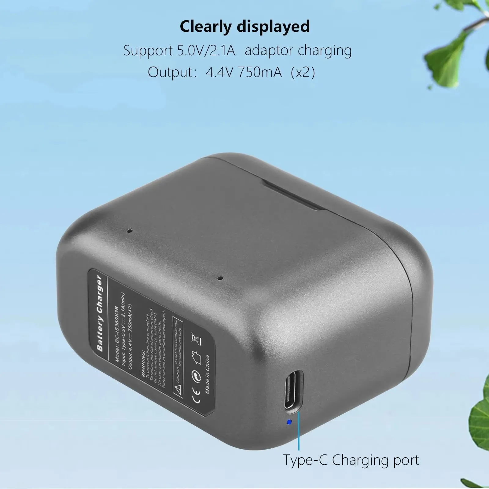 For Insta 360 X3 1800mAh Rechargeable Li-ion Battery 2 Card Slot Type-C Battery Charging Box for Insta 360 X3 Battery Accessory