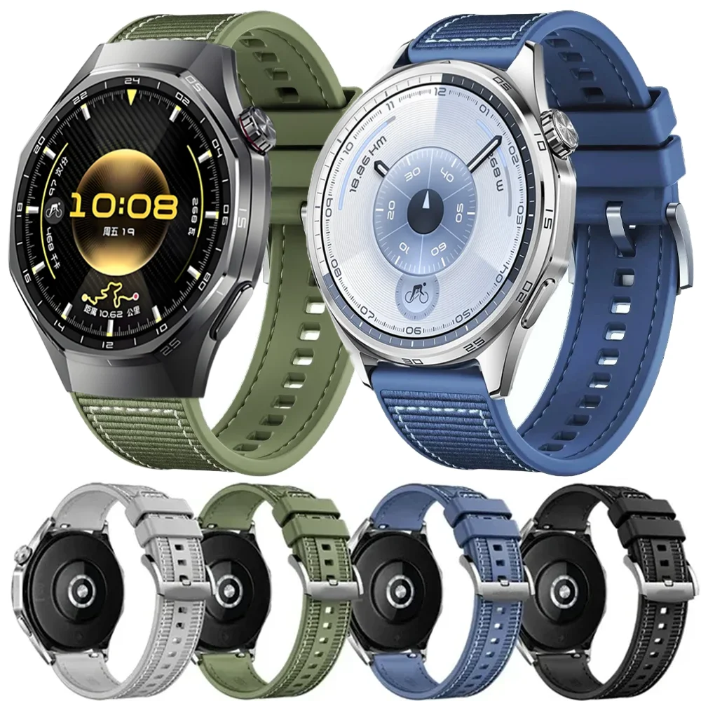 22mm Composite Silicone Strap For Huawei Watch 5 4 GT4-5-6 GT6-5 Pro 46mm Soft Bracelet for Redmi Watch 5 Active/Lite Wristband