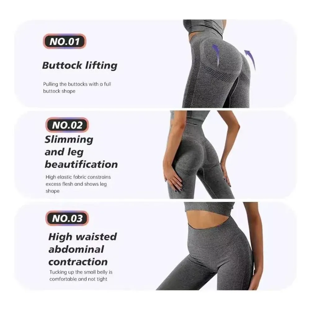 Yoga Pants Women Compression Seamless Tummy Control High Waisted Workout Leggings Women\'s Running Athletic Slimming Gym Clothes