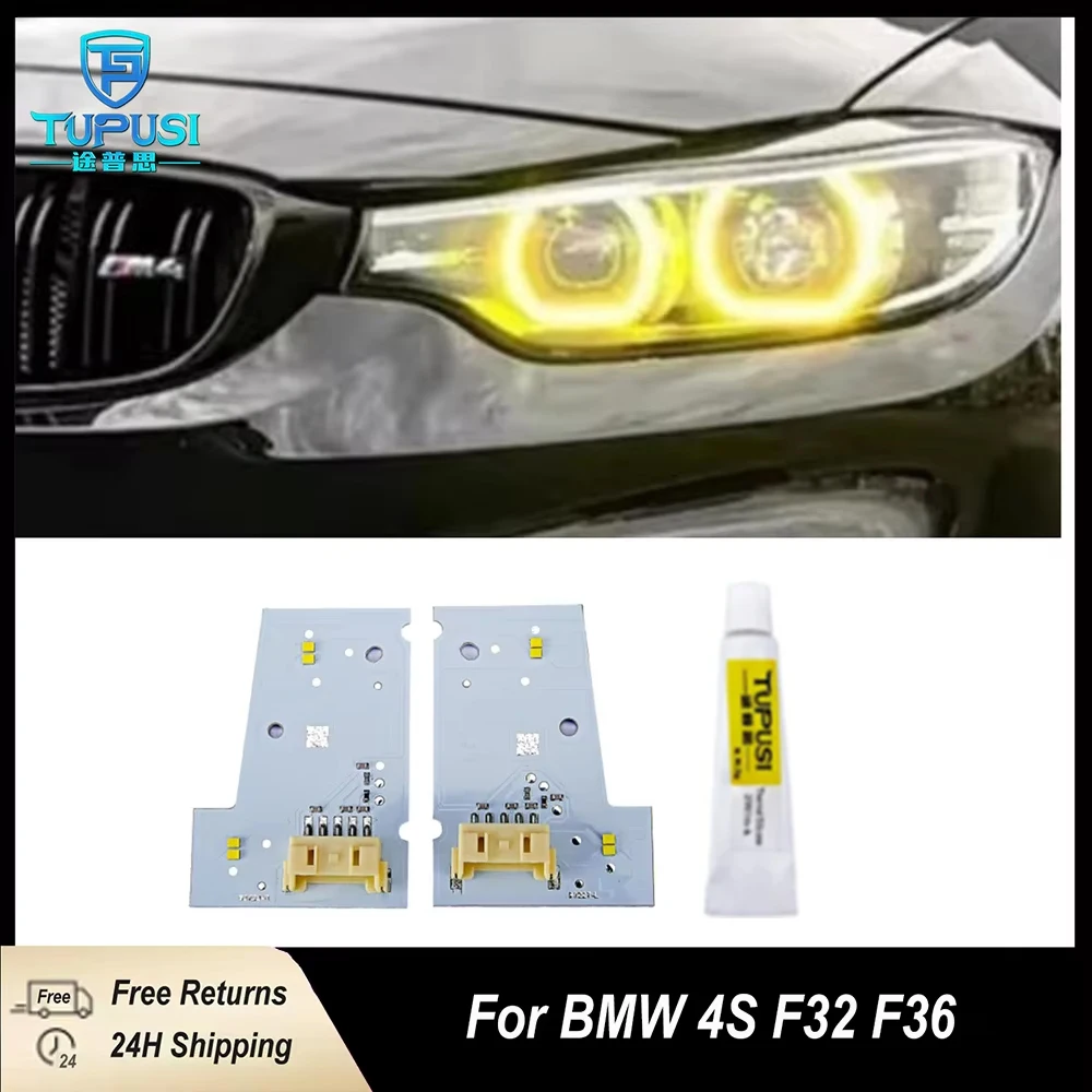 

Светодиодные панели с желтыми ангельскими глазами для BMW серии 4 M3 M4 F36 F32 F82 F80 F33 LCI 430i 440i 420i 2017-2020 дневные ходовые огни