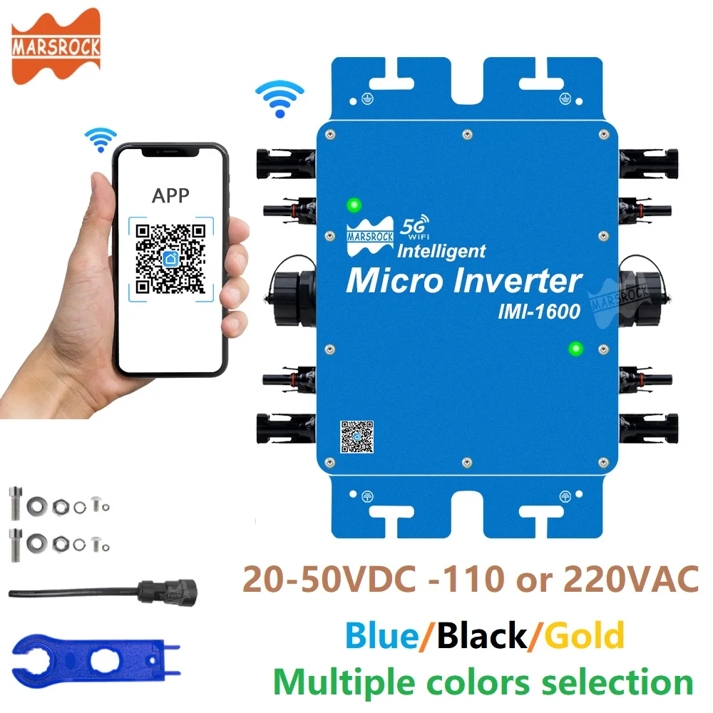 micro inversor solar mars rock on 1600w mppt wi fi conversor ip65 inteligente 2050v dc pv para 110v 120v 220v 230v sistema energia grade 01