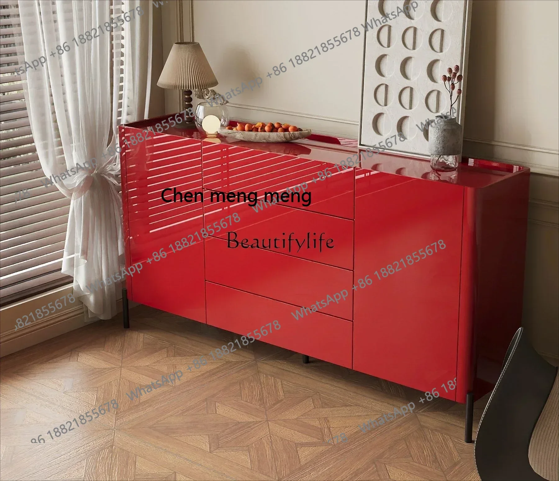 style  Nordic light luxury piano paint against the wall storage cabinet size apartment ss 8617