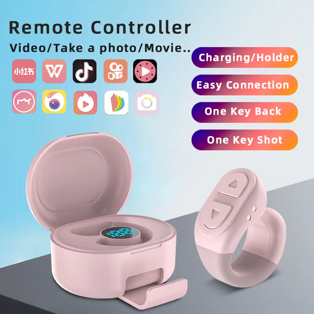 For TikTok Scrolling Ring Wireless Camera Shutter Mobile Selfie Lazy Remote Control Ring Mobile Phone Bluetooth Controller