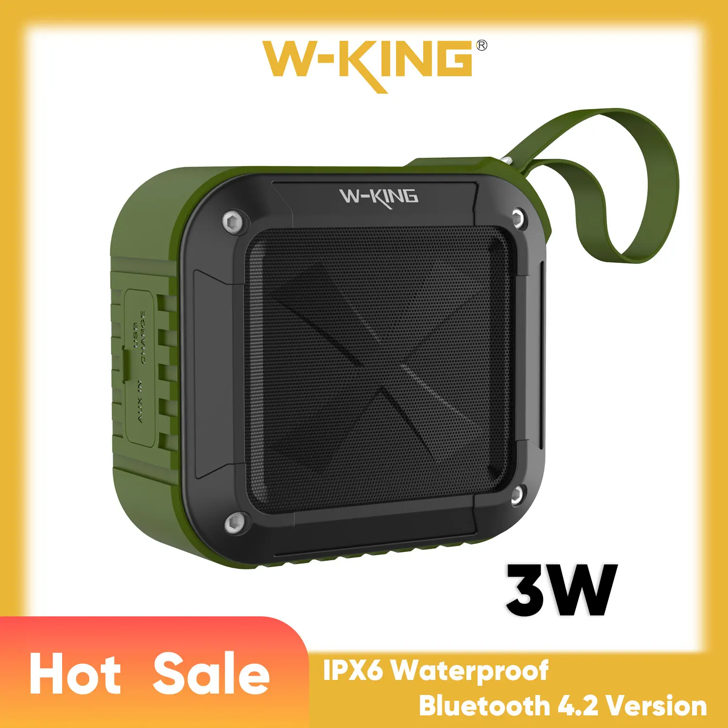 

Портативная мини-колонка W-King S7 с Bluetooth, для дома и улицы, водонепроницаемая (IP6), беспроводная, с функцией громкой связи, крепление для телефона на велосипед