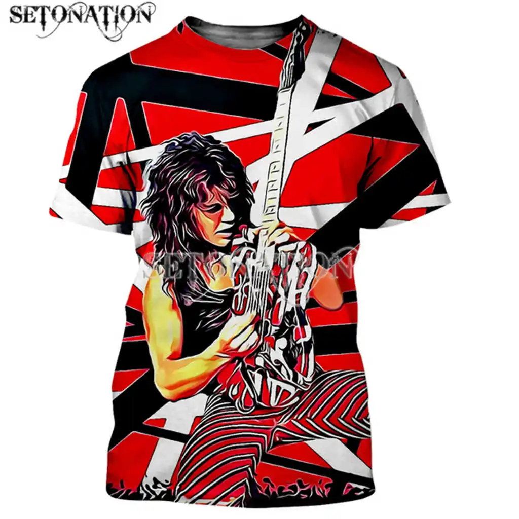 Eddie Van Halen customize men women fashion cool 3D print t-shirts Harajuku style tshirt streetwear summer tops