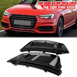 1 Pair Car Front Grille Mesh Side Front Bumper Lower Fog Light Lamp Grill Grille Cover For Audi A4 B9 2016-2018 S4 Style Grills