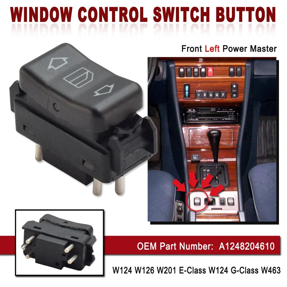 E Class W124 W126 W201 W463 Power Window Switch Button Replace